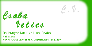 csaba velics business card